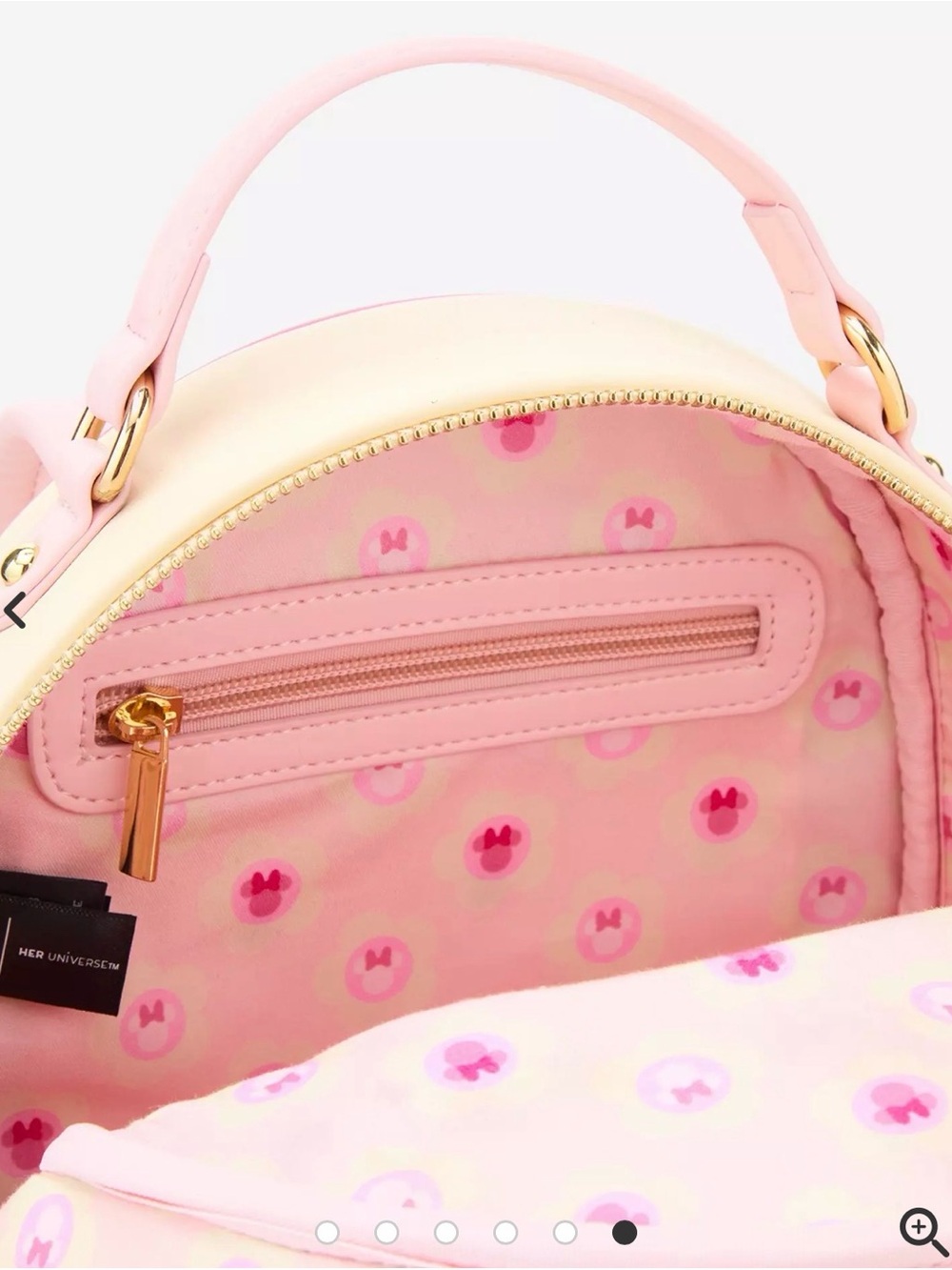 New Disney Minnie Mouse Flower Magnetic Ears Mini Backpack - Picture 6 of 8